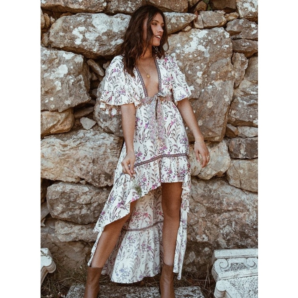 Spell Bound Bohemian Floral High Low Dress - Picture 3 of 8